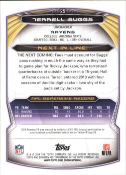 2014 Bowman #25 Terrell Suggs Back