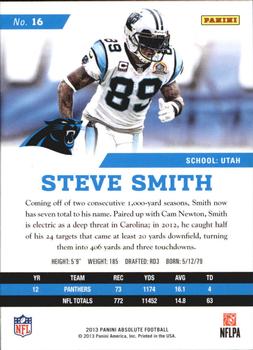 2013 Panini Absolute - Retail #16 Steve Smith Back