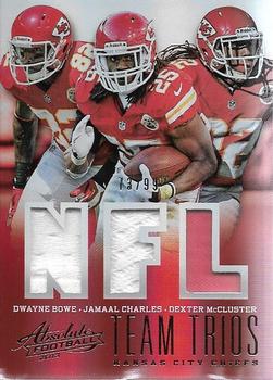 2013 Panini Absolute - Team Trios NFL Materials #11 Dwayne Bowe / Jamaal Charles / Dexter McCluster Front