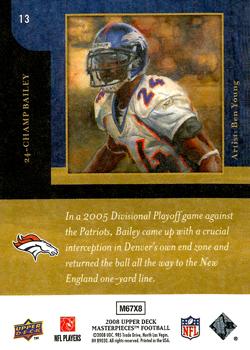 2008 Upper Deck Masterpieces #13 Champ Bailey Back