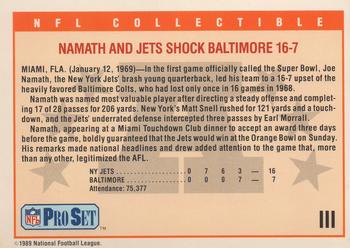 1989 Pro Set - Super Bowl NFL Collectibles #III Super Bowl III Back