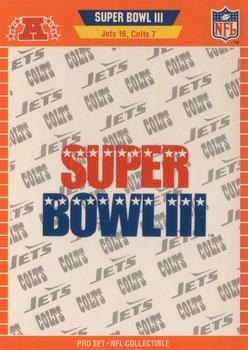1989 Pro Set - Super Bowl NFL Collectibles #III Super Bowl III Front