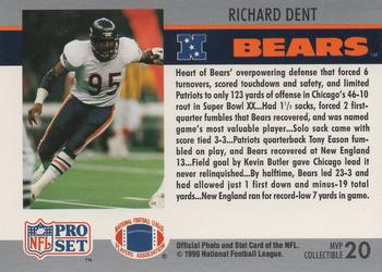 1990 Pro Set - Super Bowl MVP Collectibles #20 Richard Dent Back