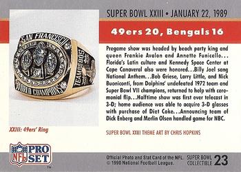 1990 Pro Set - Super Bowl Collectibles #23 Super Bowl XXIII Back