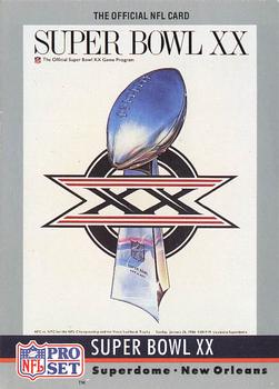 1990 Pro Set - Super Bowl Collectibles #20 Super Bowl XX Front