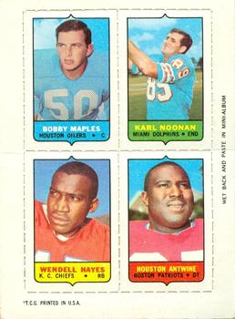 1969 Topps - Four-in-One #NNO Bobby Maples / Karl Noonan / Wendell Hayes / Houston Antwine Front