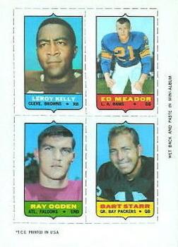 1969 Topps - Four-in-One #NNO Leroy Kelly / Ed Meador / Ray Ogden / Bart Starr Front
