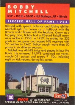 1991 Enor Pro Football HOF #100 Bobby Mitchell Back