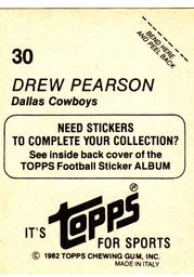 1982 Topps Stickers #30 Drew Pearson Back
