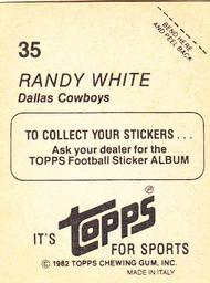 1982 Topps Stickers #35 Randy White Back