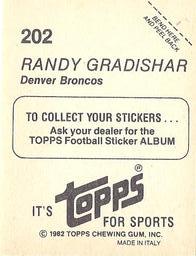 1982 Topps Stickers #202 Randy Gradishar Back