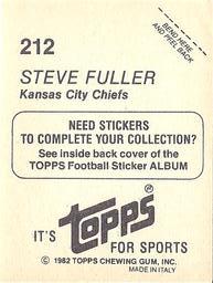1982 Topps Stickers #212 Steve Fuller Back