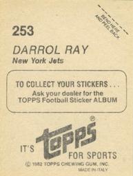 1982 Topps Stickers #253 Darrol Ray Back