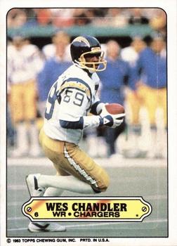 1983 Topps - Stickers #6 Wes Chandler Front