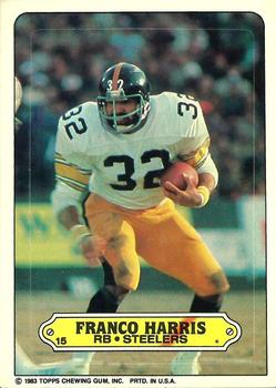 1983 Topps - Stickers #15 Franco Harris Front