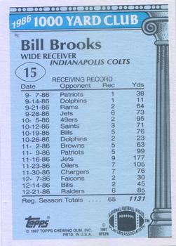1987 Topps - 1000 Yard Club #15 Bill Brooks Back