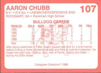 1989 Collegiate Collection Georgia Bulldogs (200) #107 Aaron Chubb Back