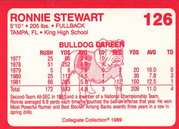 1989 Collegiate Collection Georgia Bulldogs (200) #126 Ronnie Stewart Back
