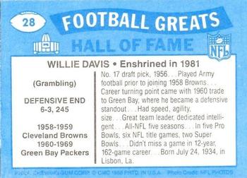 1988 Swell Greats #28 Willie Davis Back