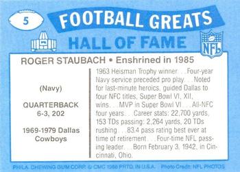 1988 Swell Greats #5 Roger Staubach Back