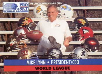 1991 Pro Set - World League Collectibles (WLAF Inserts) #1 Mike Lynn Front