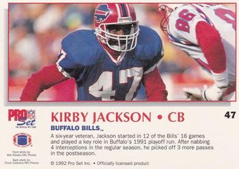 1992 Pro Set Power #47 Kirby Jackson Back
