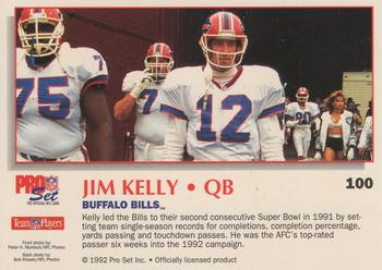 1992 Pro Set Power #100 Jim Kelly Back
