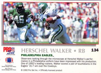 1992 Pro Set Power #134 Herschel Walker Back