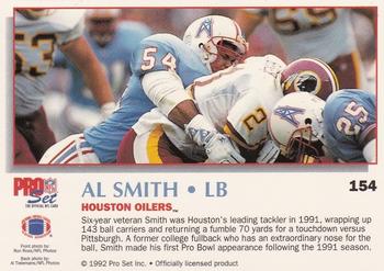 1992 Pro Set Power #154 Al Smith Back