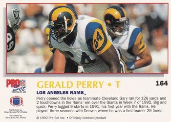 1992 Pro Set Power #164 Gerald Perry Back