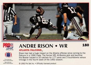 1992 Pro Set Power #180 Andre Rison Back