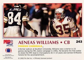 1992 Pro Set Power #243 Aeneas Williams Back