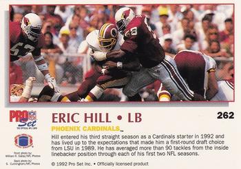 1992 Pro Set Power #262 Eric Hill Back