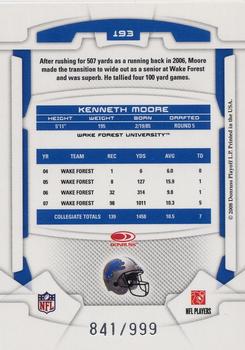 2008 Leaf Rookies & Stars #193 Kenneth Moore Back
