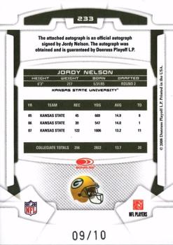 2008 Leaf Rookies & Stars Longevity #233 Jordy Nelson Back
