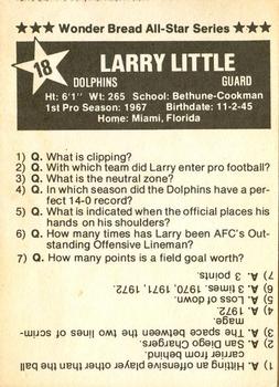 1975 Wonder Bread #18 Larry Little  Back