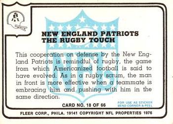1976 Fleer Team Action #18 The Rugby Touch Back