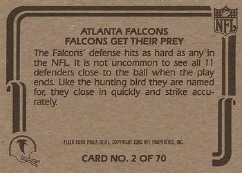 1980 Fleer Team Action #2 Falcons Get Their Prey Back