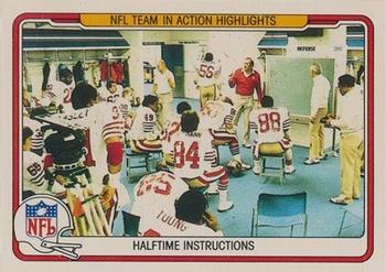 1982 Fleer Team Action #86 Halftime Instructions Front