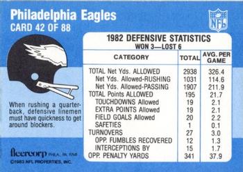 1983 Fleer Team Action #42 A Step Away from a Sack Back