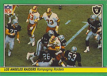 1984 Fleer Team Action #26 Rampaging Raiders Front
