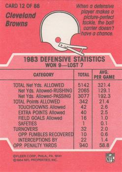 1984 Fleer Team Action #12 Making Sure of the Tackle Back