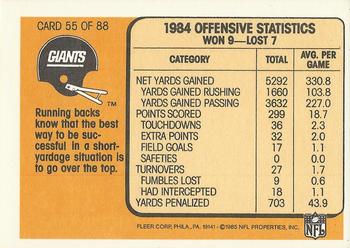 1985 Fleer Team Action #55 Over the Top Back