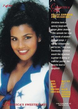 1993 Score Group Dallas Cowboy Cheerleaders  #7 Christina Carr Back