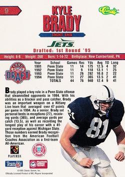 1995 Classic NFL Rookies #9 Kyle Brady Back