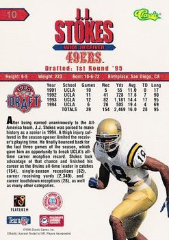 1995 Classic NFL Rookies #10 J.J. Stokes Back