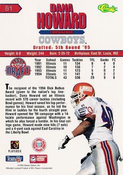 1995 Classic NFL Rookies #81 Dana Howard Back