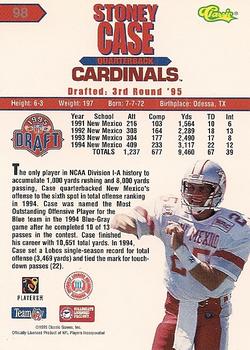 1995 Classic NFL Rookies #98 Stoney Case Back