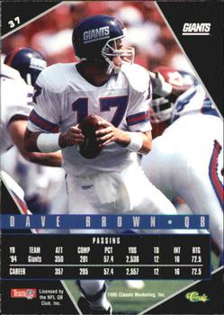 1995 Classic Images Limited Live #37 Dave Brown Back