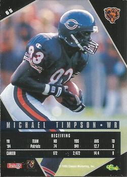 1995 Classic Images Limited Live #65 Michael Timpson Back